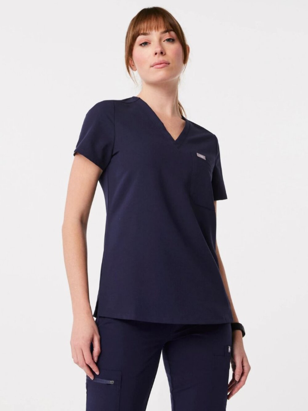 FIGS Navy Catarina One-Pocket Scrub Top